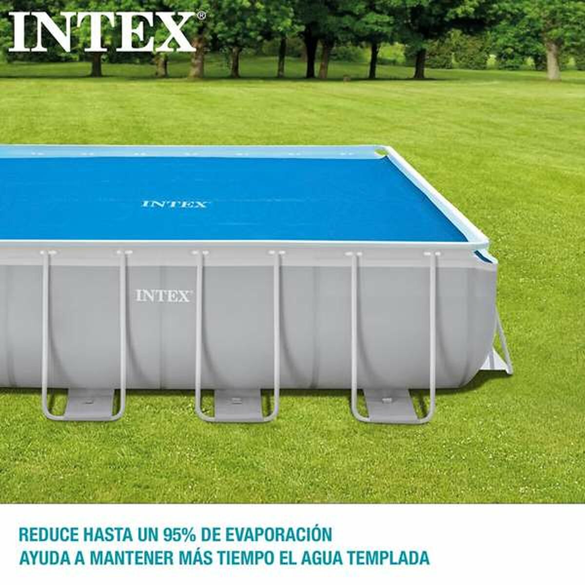 Cubrepiscinas Intex Frame Solar Rectangular 378 x 186 cm